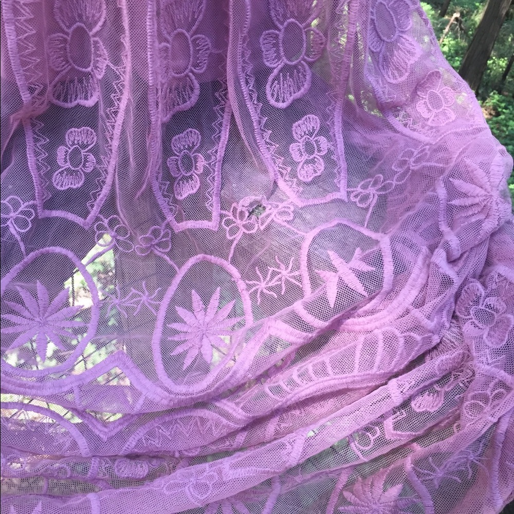 She + Sky   Lilac stretchy lace  panel pastel maxi dress, HPx3 - Picture 6 of 11